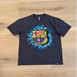 Aeropostale FC Barcelona Lightning Relaxed Graphic Tee Size M Gray